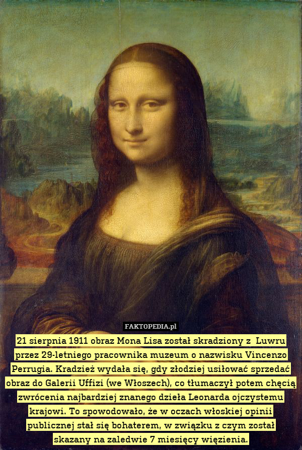 21 sierpnia 1911 obraz Mona Lisa