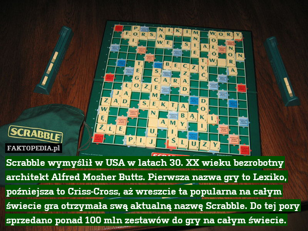 Scrabble wymyślił w USA w latach