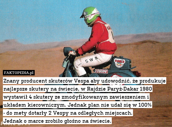 Znany producent skuterów Vespa