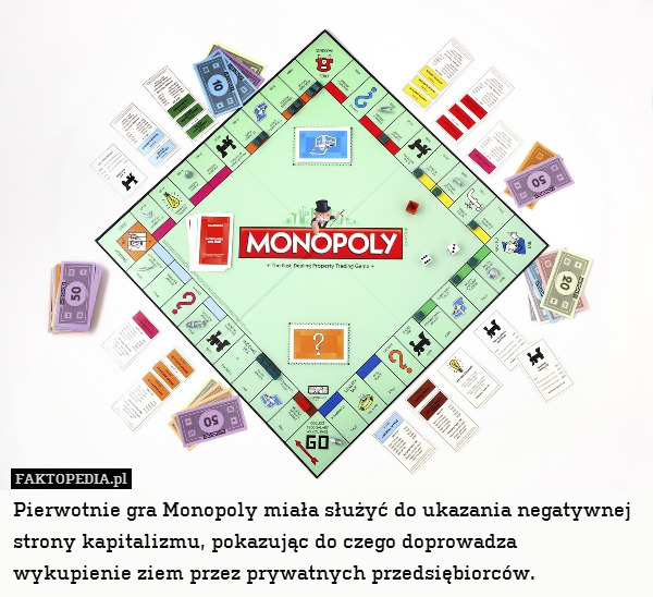 Pierwotnie gra Monopoly miała