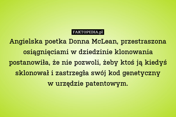 Angielska poetka Donna McLean,