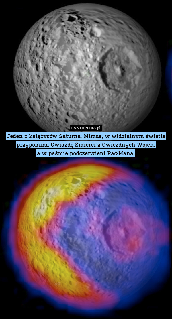 Jeden z księżyców Saturna, Mimas,