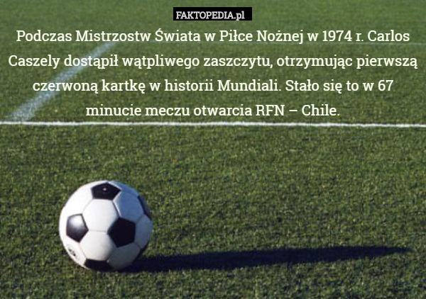 Podczas Mistrzostw Świata w Piłce Nożnej w 1974 r. Carlos Caszely...