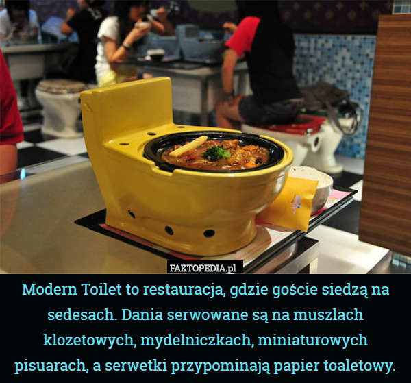 Modern Toilet to restauracja, gdzie goście siedzą na sedesach...