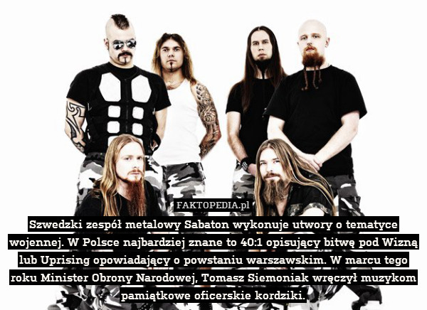 Szwedzki zespół metalowy Sabaton