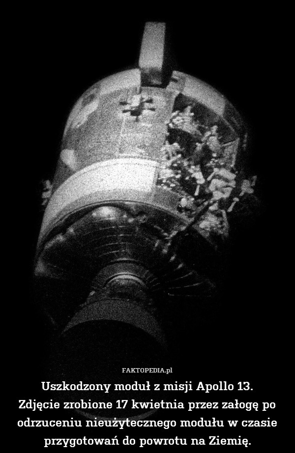 Uszkodzony moduł z misji Apollo