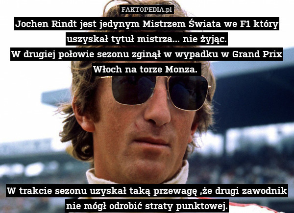 Jochen Rindt jest jedynym Mistrzem