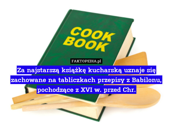Za najstarszą książkę kucharską