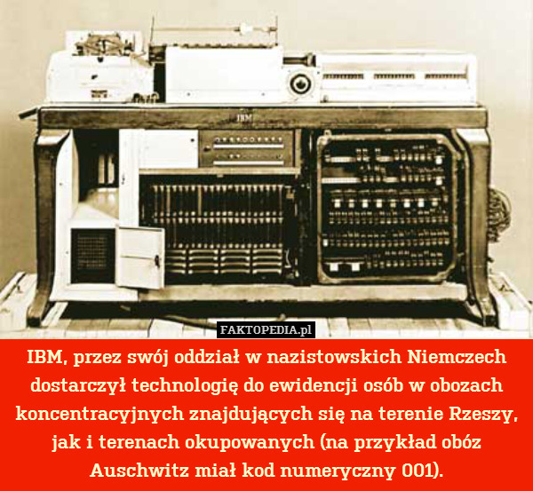 IBM, przez swój oddział w nazistowskich