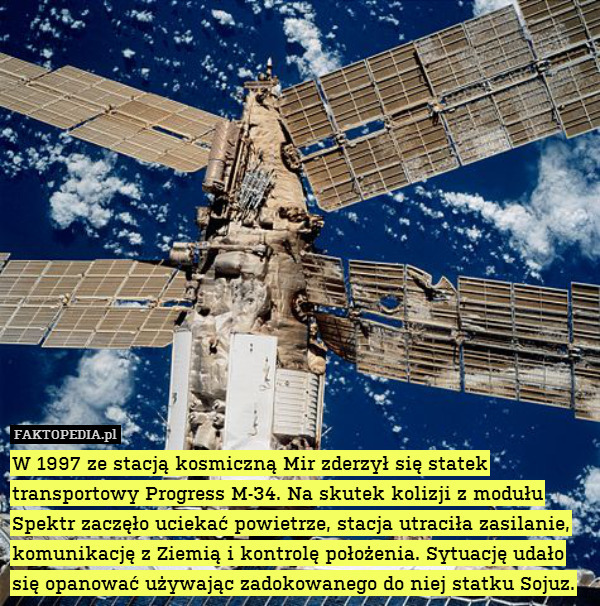 W 1997 ze stacją kosmiczną Mir