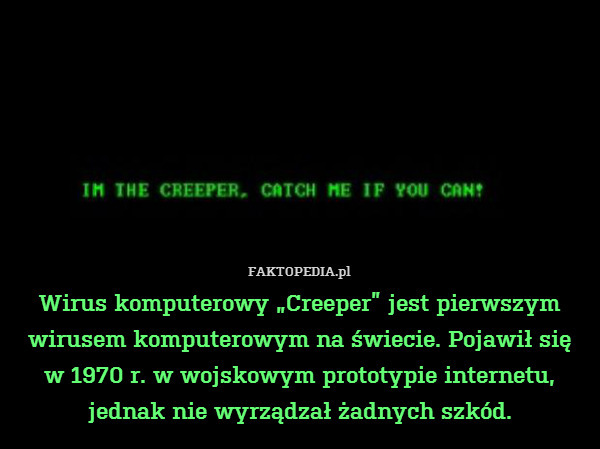 Wirus komputerowy „Creeper” jest