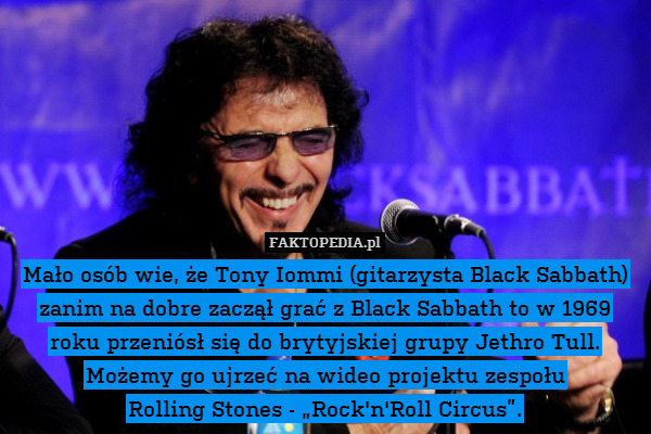 Mało osób wie, że Tony Iommi (gitarzysta