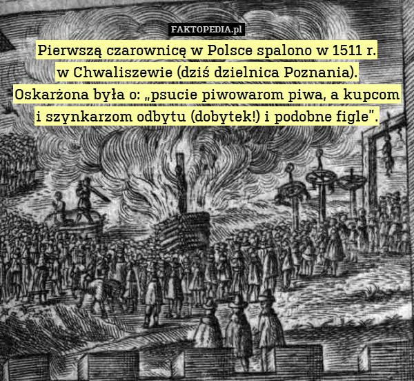 Pierwszą czarownicę w Polsce spalono