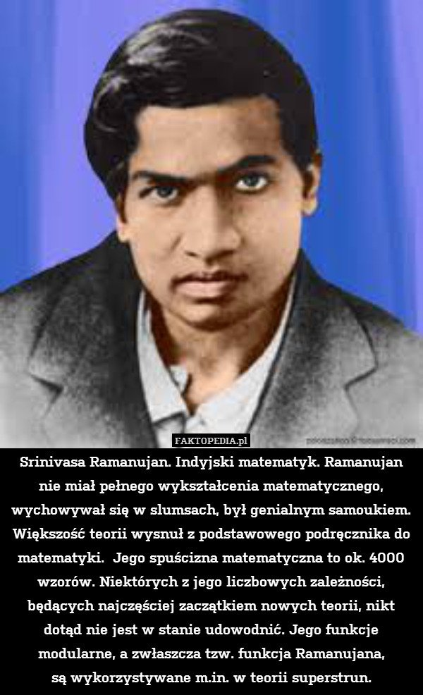 Srinivasa Ramanujan. Indyjski