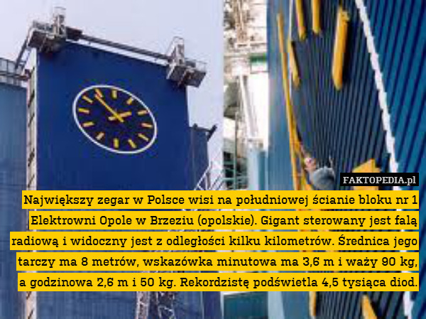 Największy zegar w Polsce wisi