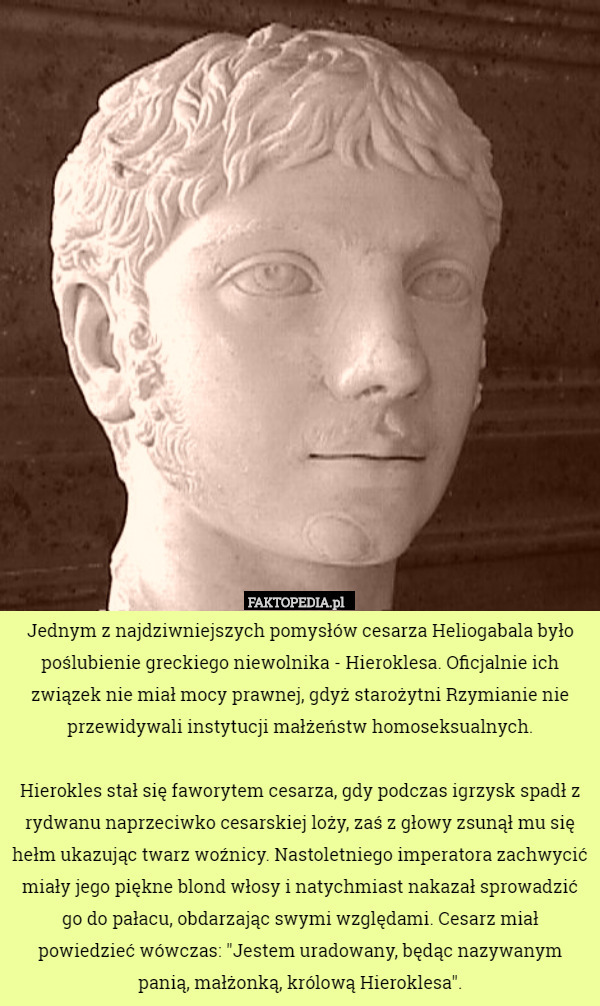 Jednym z najdziwniejszych pomysłów cesarza Heliogabala było...