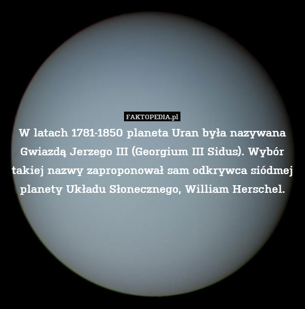 W latach 1781-1850 planeta Uran
