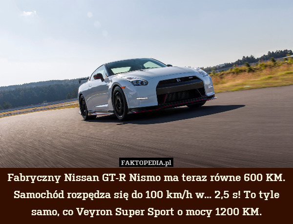 Fabryczny Nissan GT-R Nismo ma