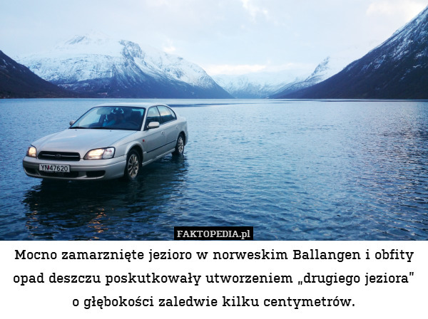 Mocno zamarznięte jezioro w norweskim