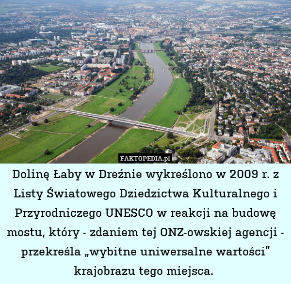 Dolinę Łaby w Dreźnie wykreślono