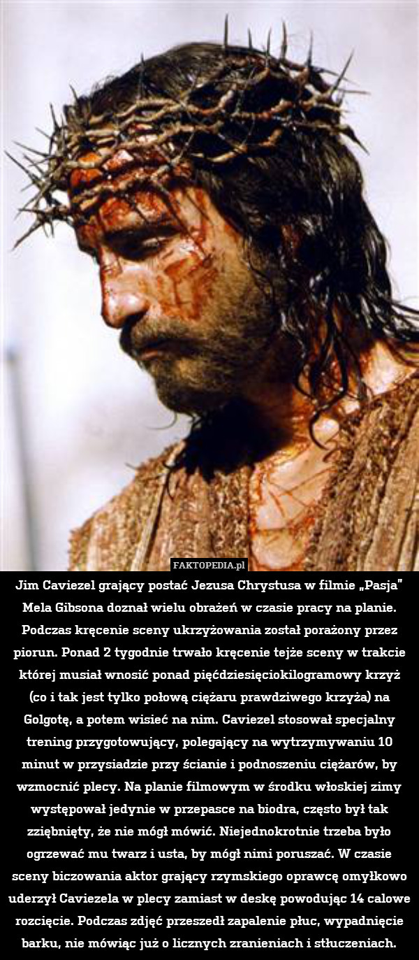 Jim Caviezel grający postać Jezusa
