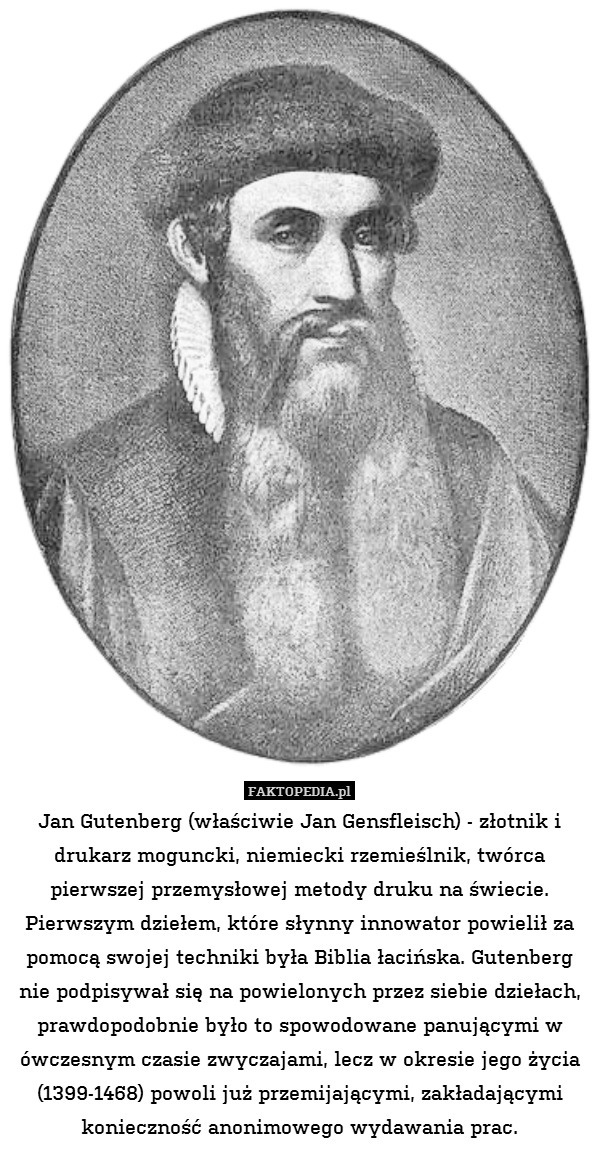 Jan Gutenberg (właściwie Jan Gensfleisch)