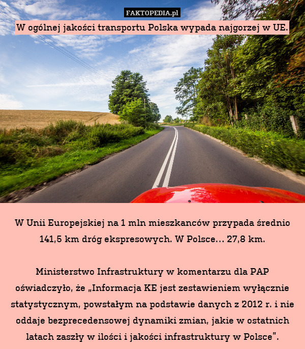 W ogólnej jakości transportu Polska