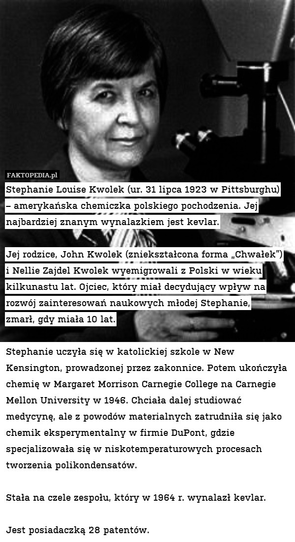 Stephanie Louise Kwolek (ur. 31