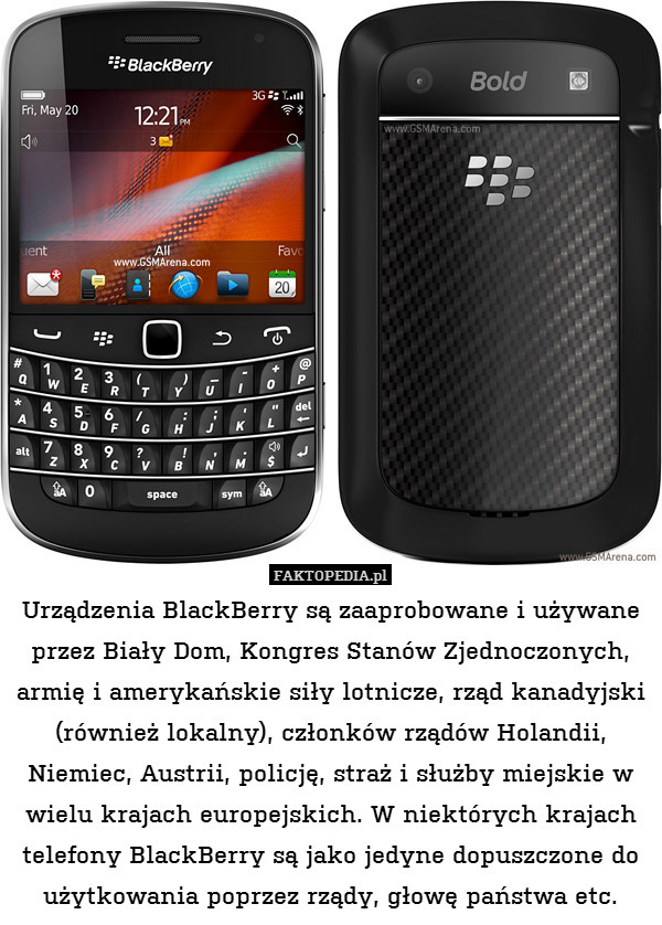 Urządzenia BlackBerry są zaaprobowane