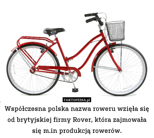 Współczesna polska nazwa roweru