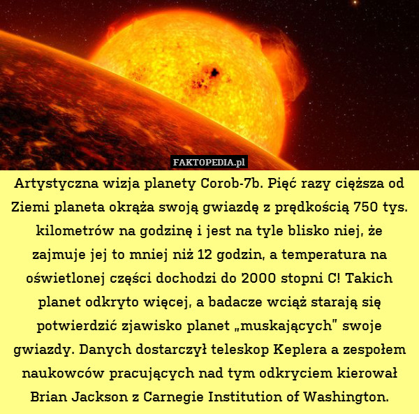 Artystyczna wizja planety Corob-7b.