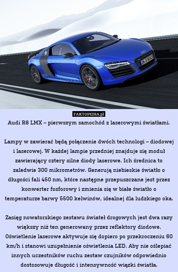 Audi R8 LMX – pierwszym samochód