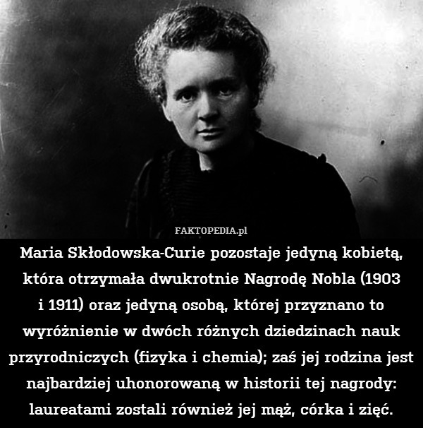 Maria Skłodowska-Curie pozostaje