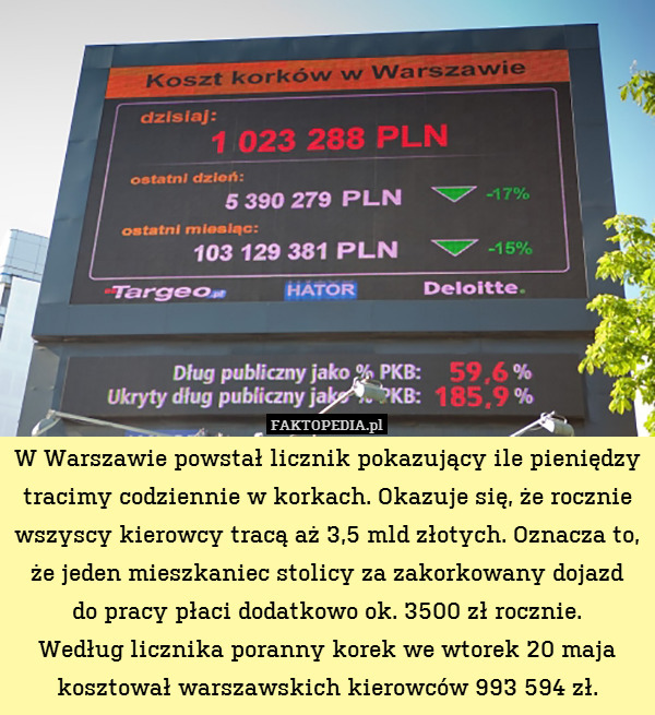 W Warszawie powstał licznik pokazujący