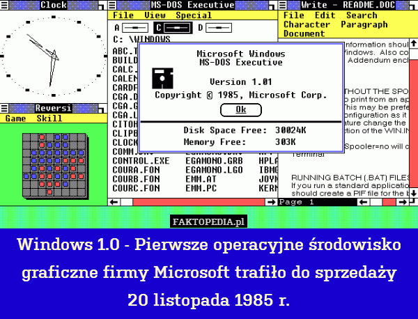 Windows 1.0 - Pierwsze operacyjne