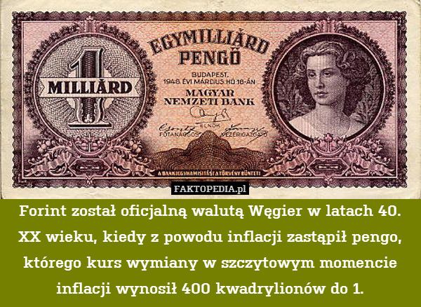 Forint został oficjalną walutą