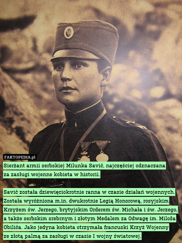 Sierżant armii serbskiej Milunka