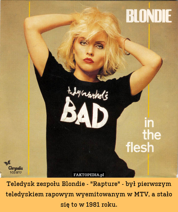Teledysk zespołu Blondie - "Rapture"
