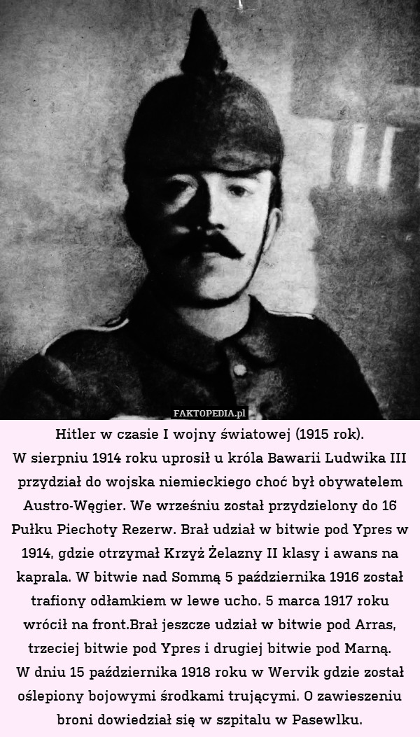 Hitler w czasie I wojny światowej