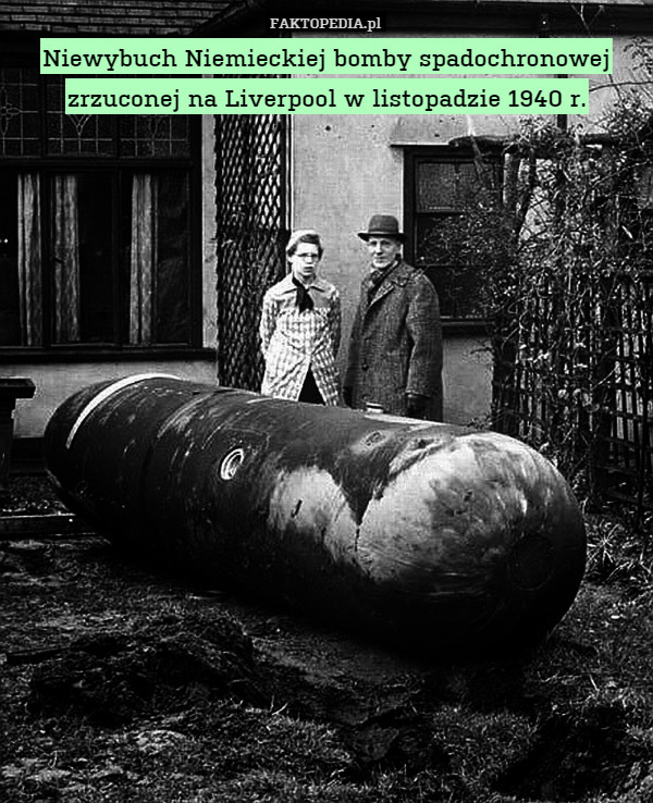 Niewybuch Niemieckiej bomby spadochronowej zrzuconej na Liverpool w listopadzie