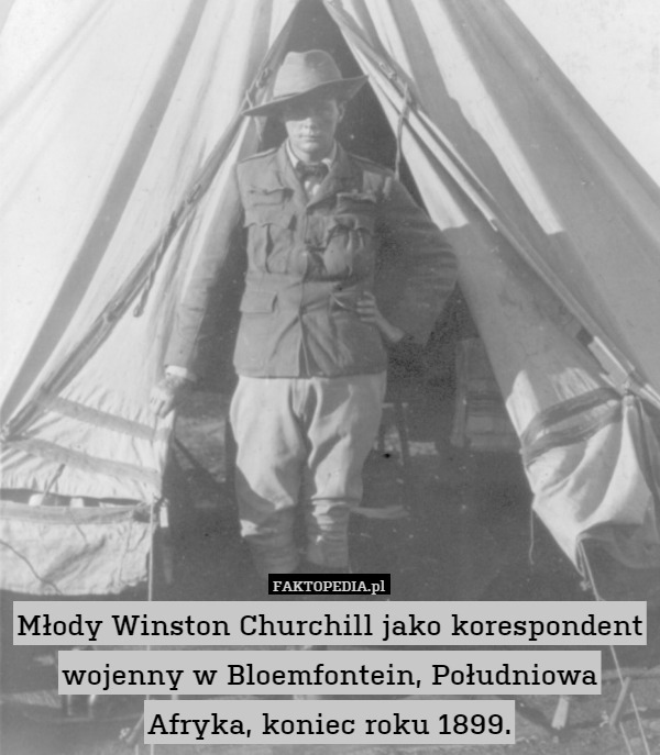 Młody Winston Churchill jako korespondent wojenny w Bloemfontein, Południowa