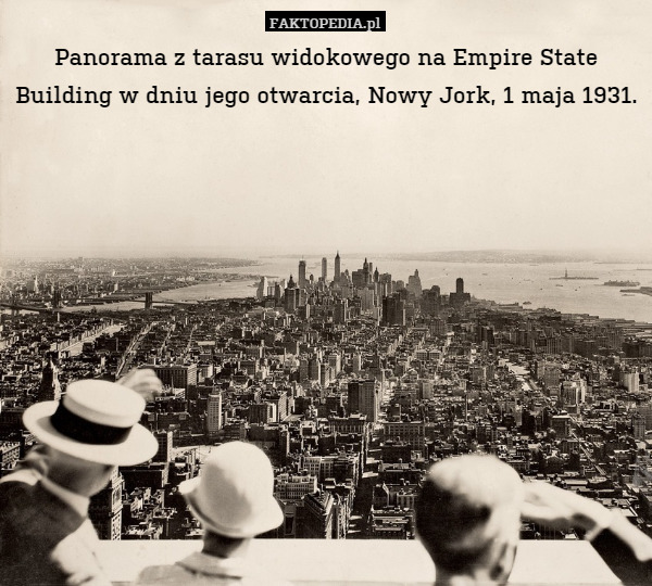 Panorama z tarasu widokowego na Empire State Building w dniu jego otwarcia,