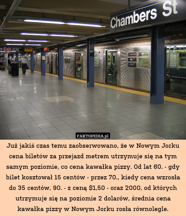 Już jakiś czas temu zaobserwowano, że w Nowym Jorku cena biletów za przejazd