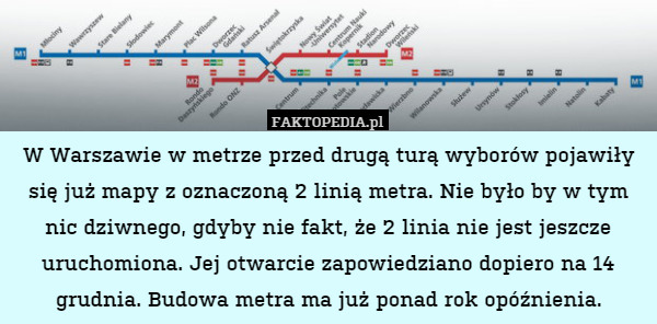 W Warszawie w metrze przed drugą turą wyborów pojawiły się już mapy z oznaczoną