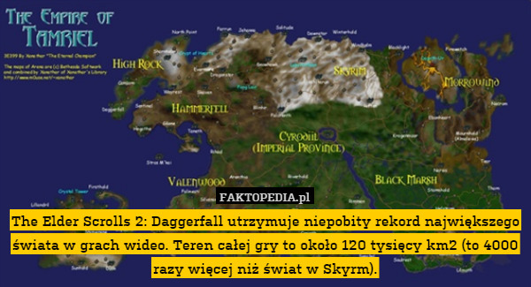 The Elder Scrolls 2: Daggerfall utrzymuje niepobity rekord największego