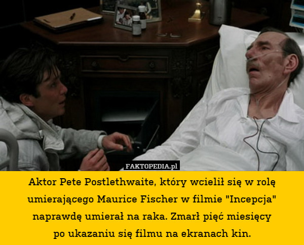 Aktor Pete Postlethwaite, który wcielił się w rolę umierającego Maurice