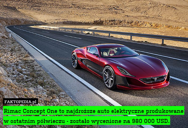 Rimac Concept One to najdroższe auto elektryczne produkowane w ostatnim