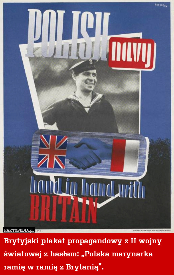 Brytyjski plakat propagandowy z II wojny światowej z hasłem: "Polska