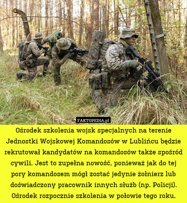 Ośrodek szkolenia wojsk specjalnych na terenie Jednostki Wojskowej Komandosów