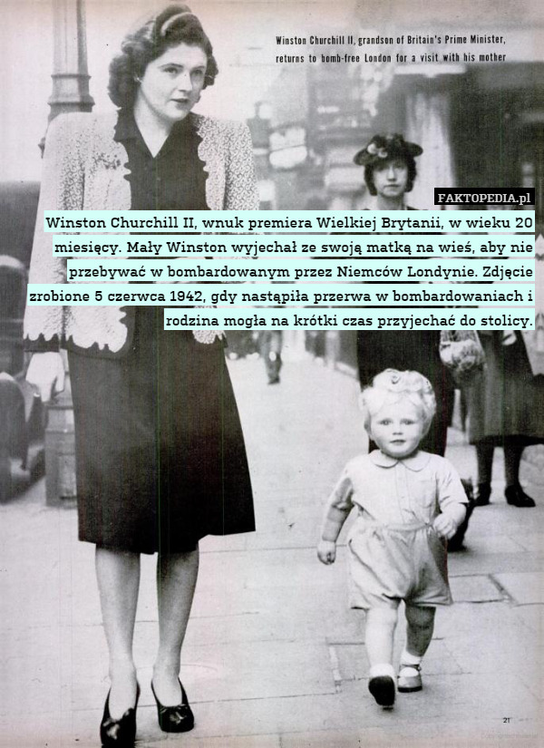 Winston Churchill II, wnuk premiera Wielkiej Brytanii, w wieku 20 miesięcy.